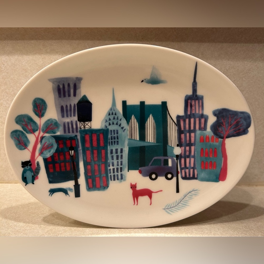 Fishs Eddy Collage City Oval Plate by Beatriz Gutierrez Hernandez